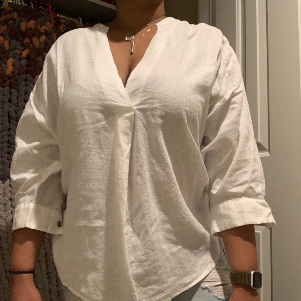 h&m linen blouse shirt